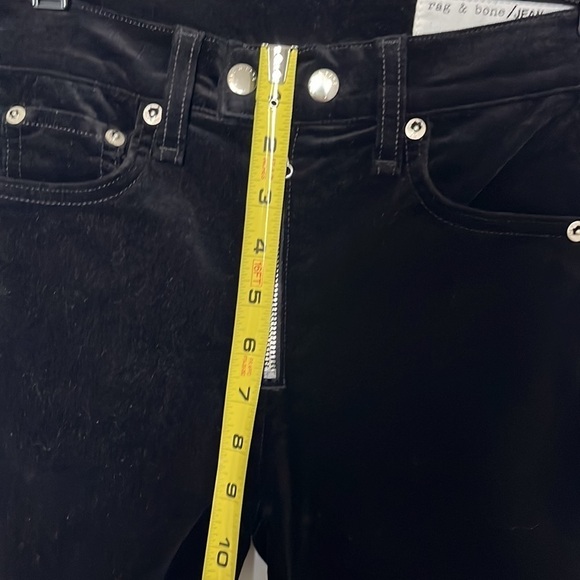 Rag & Bone Velvet Crop Dojo Jeans in Black Size 24 - Picture 6 of 9